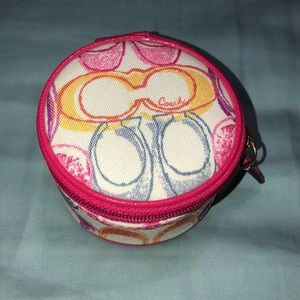 Authentic small Coach travel jewelry case